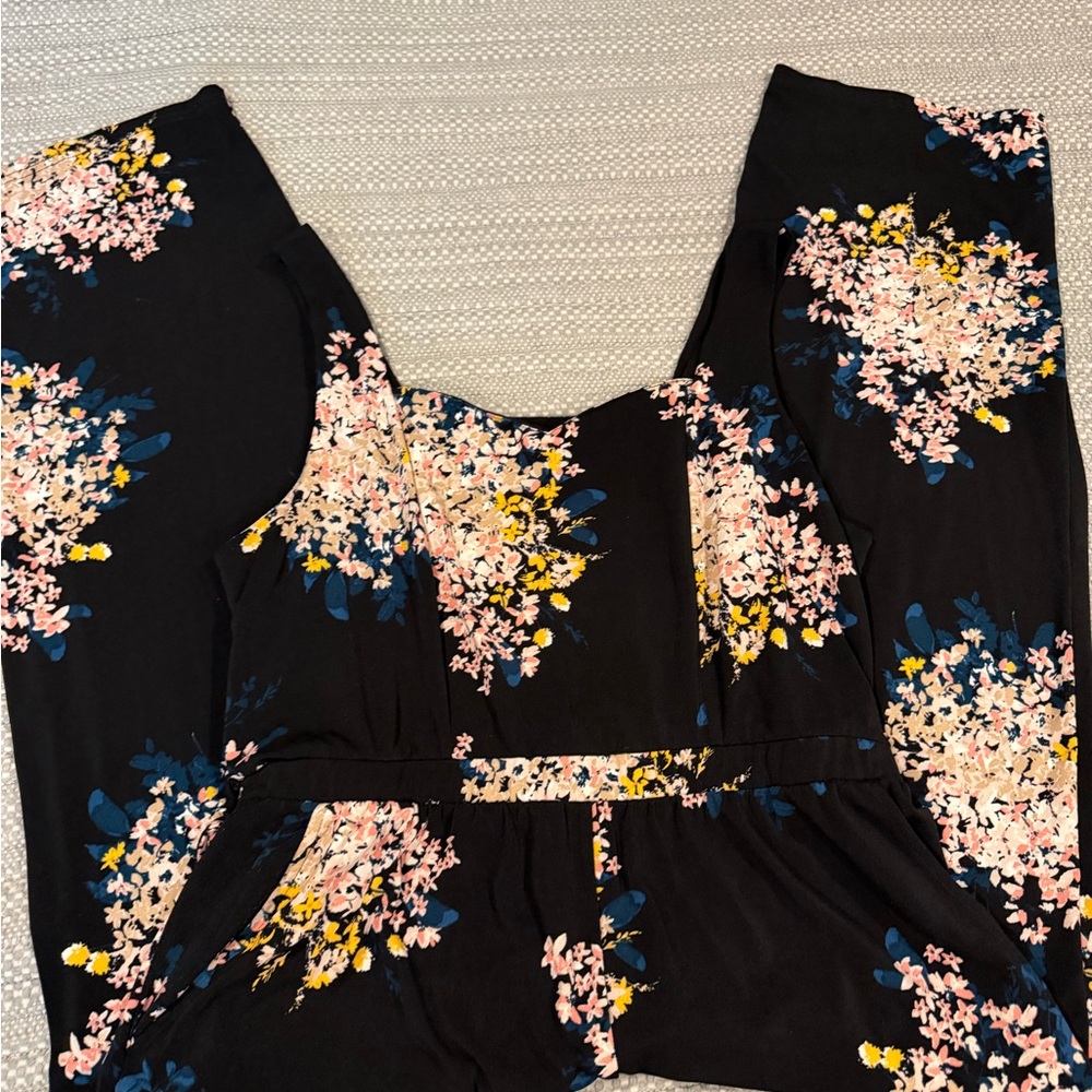 Maurices Black Floral Jumpsuit Stretch - Picture 5 of 10